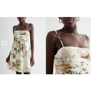 Express Women’s Dress L Floral Print Summer Sundress Sleeveless Smocked Back